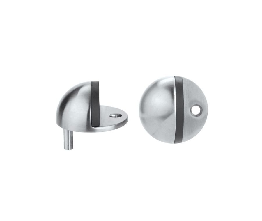 Satin Stainless Steel 45mm dia. Oval Floor Mounted Door Stop | ZAS06BSS