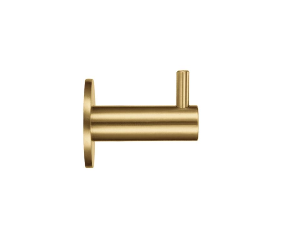 Favo Satin Brass Single Robe Hook on rose | ZAS75FSB