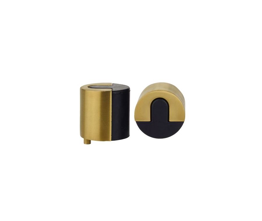 Favo Satin Brass Round Floor Mounted Door Stop | ZAS86FSB