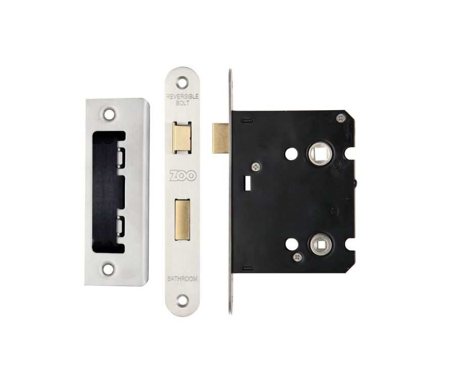 76mm Contract Radius Satin Stainless Steel Bathroom Lock | ZBC76RSS