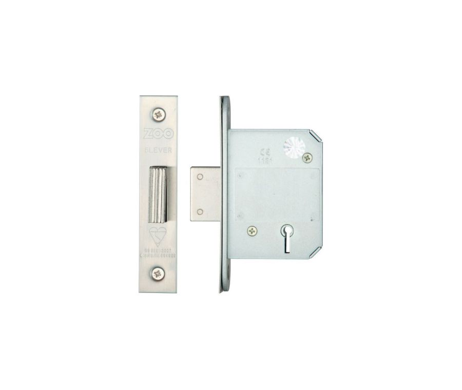 64mm Satin Stainless Steel British Standard 5 Lever Deadlock | ZBSD64SS