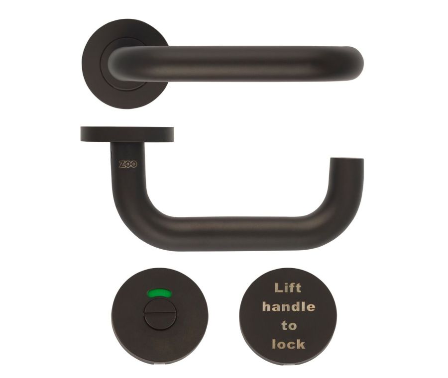 Matt Black Lift to Lock Return to Door Lever Set | ZCS030LLPCB