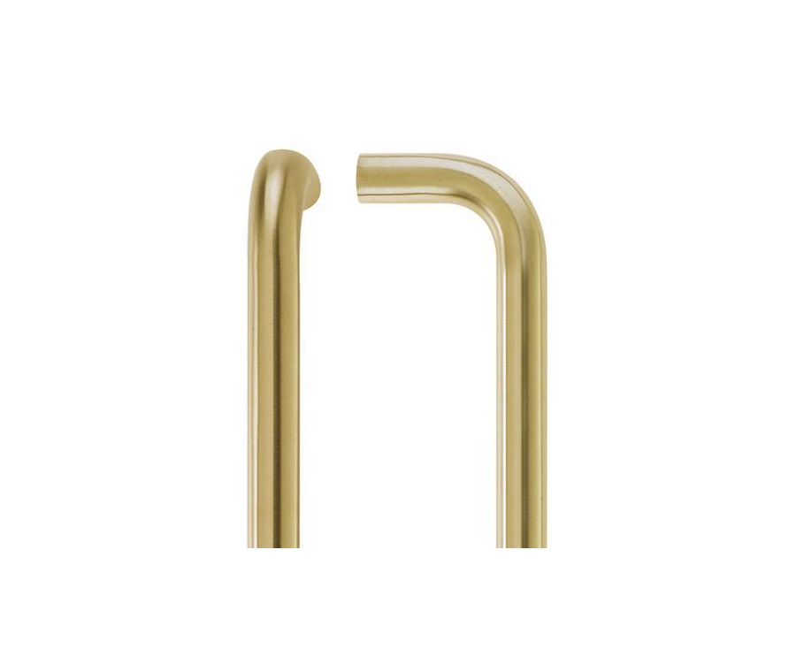 425mm PVD Satin Brass 19mm dia. Bolt Through D Pull Handle ZCSD425-PVDSB