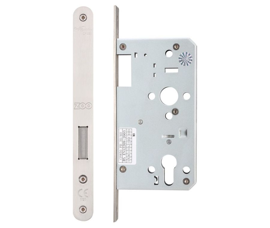 Satin Stainless Steel DIN standard 60mm backset Euro Deadlock Case | ZDL0060SS