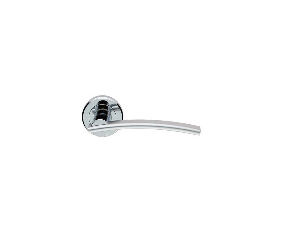 Set Carlisle Polished/Satin Chrome Serozzetta Cumulus Lever on round rose | ZIN3129PCSC