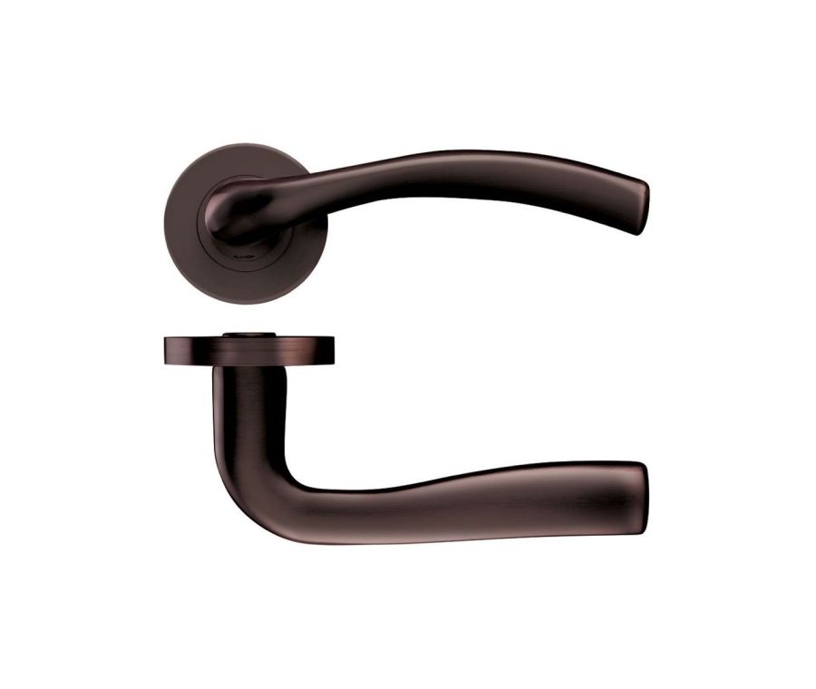Set Etna Bronze Siena Designer Lever on round rose | ZPZ050ETB