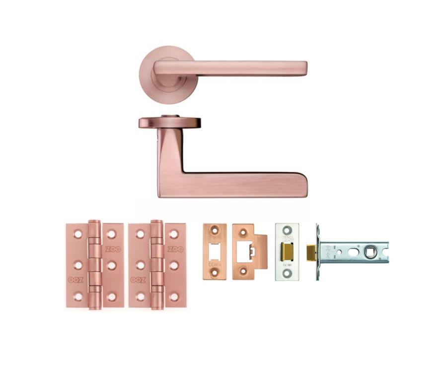 LATCH PACK - Tuscan Rose Gold Venice Lever Door Handle Set