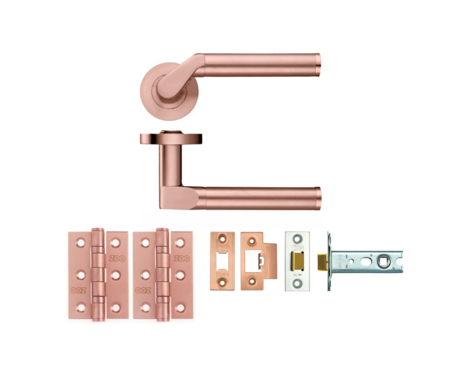 LATCH PACK - Tuscan Rose Gold Venus Lever Door Handle Set