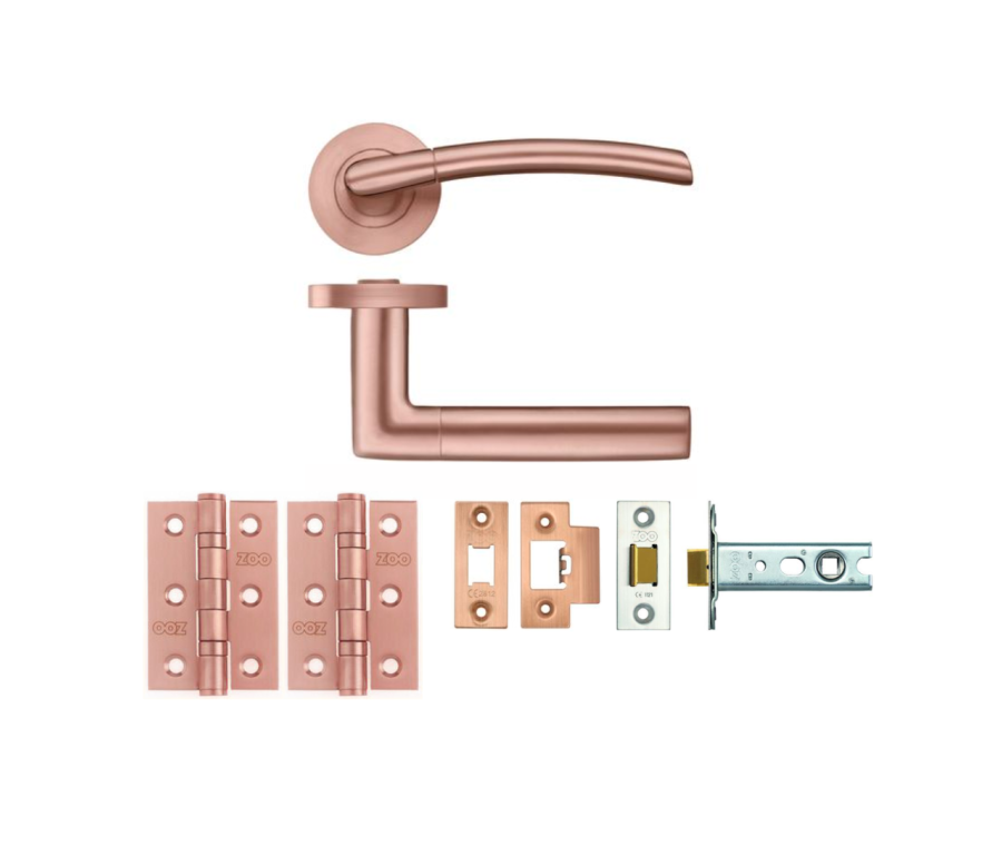 LATCH PACK - Tuscan Rose Gold Olympus Lever Door Handle Set