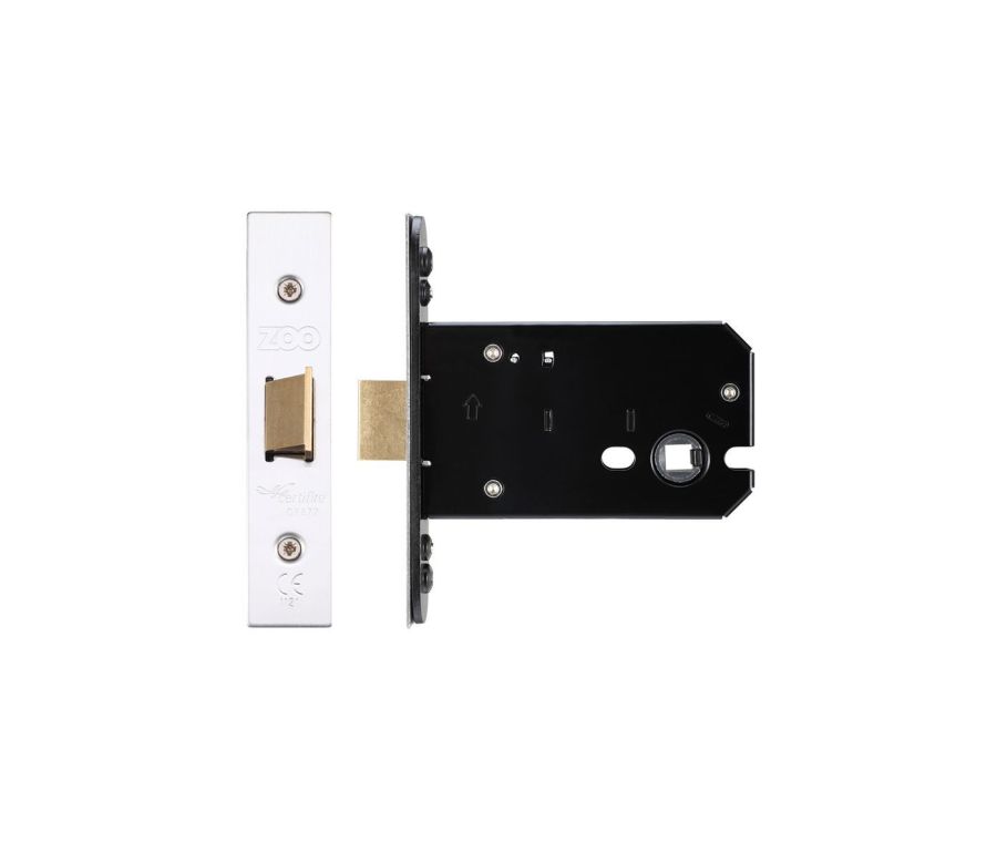 102mm Satin Stainless Steel UK Mortice Flat Upright Latch | ZUKF102SS