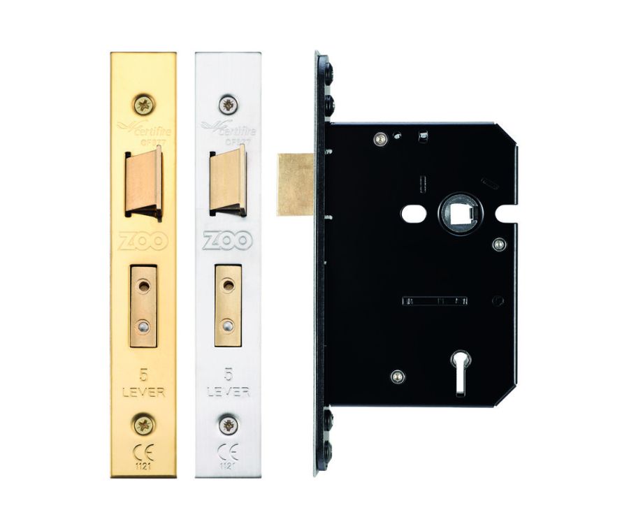 76mm PVD Brass UK 5 Lever Mortice Sashlock | ZUKS576PVD