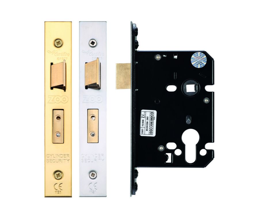 76mm PVD Brass UK Euro Cylinder Mortice Sashlock | ZUKS76EPPVD