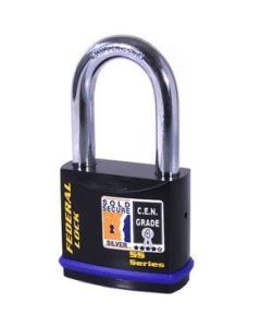 Federal 732 Sold Secure Silver CEN4 Long Shackle Padlock with keying options