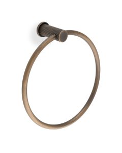 Alexander & Wilks Antique Brass Brunel Diamond Knurled Towel Ring | AW451AB