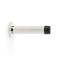 Polished Nickel 80mm Projection Cylinder Door Stop with Rose | AW616PN