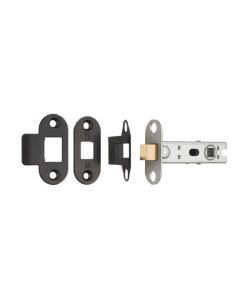 76mm Matt Black Radius Tubular Mortice Latch | BTL30MB/R