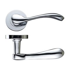 Set Polished Chrome Savona Lever on round rose | DAT020CP