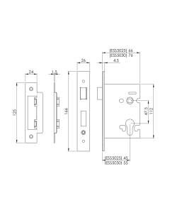 76mm Satin Brass Easi T Euro Profile Sashock | ESS5030SB