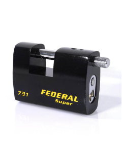 Federal FD731 80mm Rectangular Steel Padlock with keying options