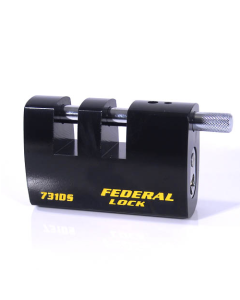 Federal FD731DS 90mm Double Slotted Rectangular Steel Padlock with keying options