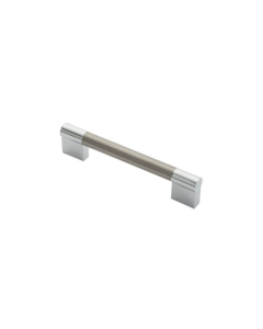 Satin Nickel & Polished Chrome 140mm Keyhole Handle | FTD470BSNCP