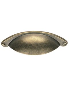 Antique Brass Traditional Cup Pattern Cabinet Handle 64mm c/c