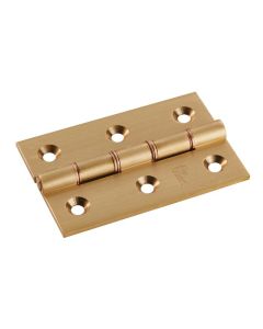 Pair Satin Brass 76mm Double Phosphor Bronze Washered Hinge | HDPBW21SB