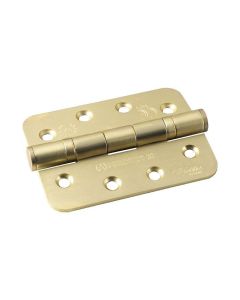 Pair 102mm Grade 13 Satin Brass Ball Bearing Radius Hinge | HIN1433P/13SB/R