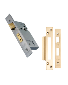 74mm Satin Brass Easi T 3 Lever Sashock | LSS5330SB