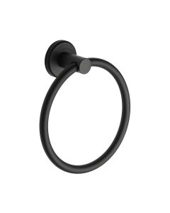 M Marcus Matt  Black Towel Ring - Oxford Range