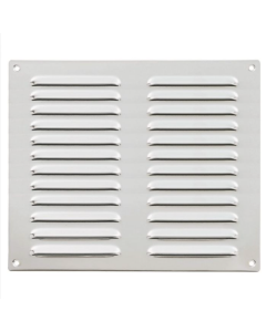 242x242x1mm Satin Stainless/Polished Chrome Hooded Louvre Vents | HL6SSCP