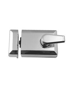 JL5011CP Polished Chrome Case & Cylinder Rollerbolt Night Latch
