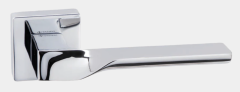 Set Orno Polished Chrome Spinal Lever on square rose | SP010SQCP