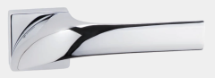 Set Orno Polished Chrome Lena Lever on square rose | LN010SQCP
