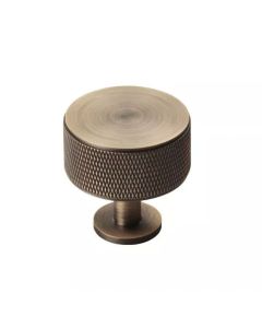 Antique Brass 35mm Knurled Cupboard Knob | FTD703AB