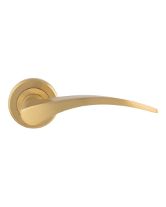 Set Carlisle Satin Brass Serozzetta Olivier Lever on round rose | ZIN3112SB