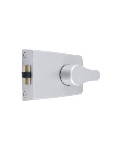 Silver Standard Deadlocking Roller Latch with Brass Rim Cylinder | AR850-SE-PB