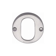 Satin Chrome Oval Profile Cylinder Escutcheon Round - V1013