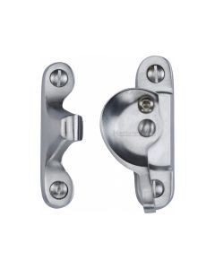 Heritage Brass Satin Chrome Fitch Pattern Lockable Sash Fastener