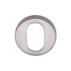 Satin Chrome Oval Profile Cylinder Escutcheon Round - V4009