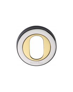 Polished Chrome/Brass Oval Profile Cylinder Escutcheon Round - V4010