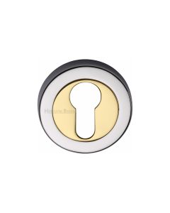 Polished Chrome/Brass Euro Profile Cylinder Escutcheon Round - V4020
