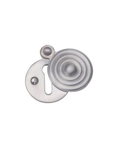 Satin Chrome Standard Covered Key Escutcheon Reeded - V972