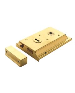 Polished Brass 152x102mm Contract Rim Lock