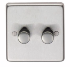 From the Anvil Satin Stainless Steel Double LED Dimmer Switch | 91811