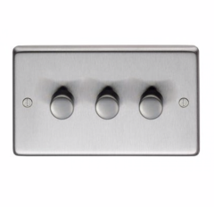 From the Anvil Satin Stainless Steel Triple LED Dimmer Switch | 91814