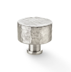 Alexander and Wilks Leila Satin Nickel 35mm Hammered Cupboard Knob