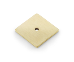 Alexander and Wilks Satin Brass PVD 38mm Quantock Square Cabinet Knob Backplate