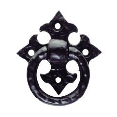 Black Antique Ring Pull on Gothic Cross Backplate