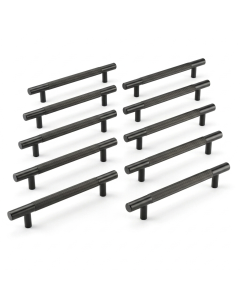 Pack 10 x Matt Black Linear T Bar Pull Handle - 128mm c/c  |  IXC710BMB